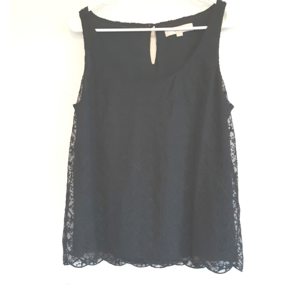 Loft black layered textured sleeveless top 🧜‍♀️